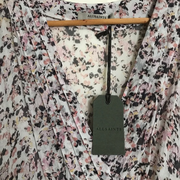 NWT AllSaints “Alex Freefall” dress chalk white L - Picture 7 of 10